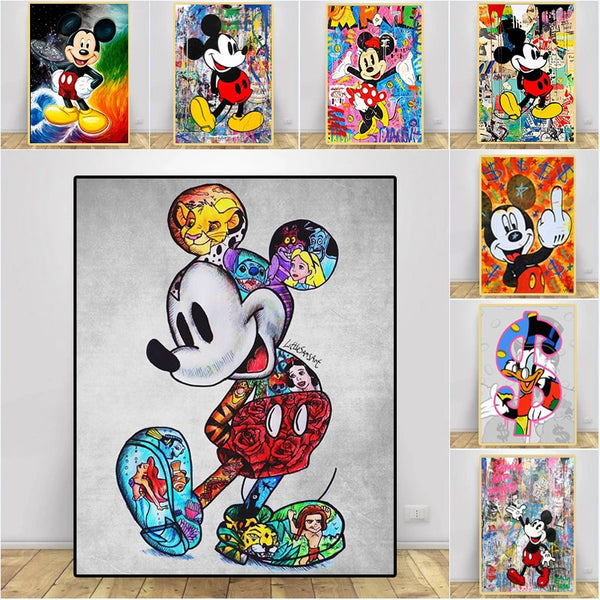 Graffiti Art Catoon Disney Anime Mickey Mouse Poster