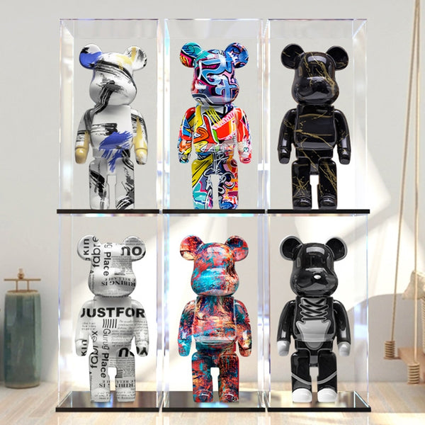 Bearbrick Statue Bear Statues and Sculptures Figure Ornaments Living Room Decor Christmas Decorations Figurines for Interior