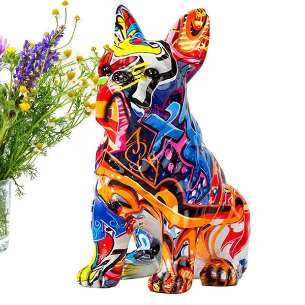 Colorful Dog Statue French Bulldog Home Decorations
